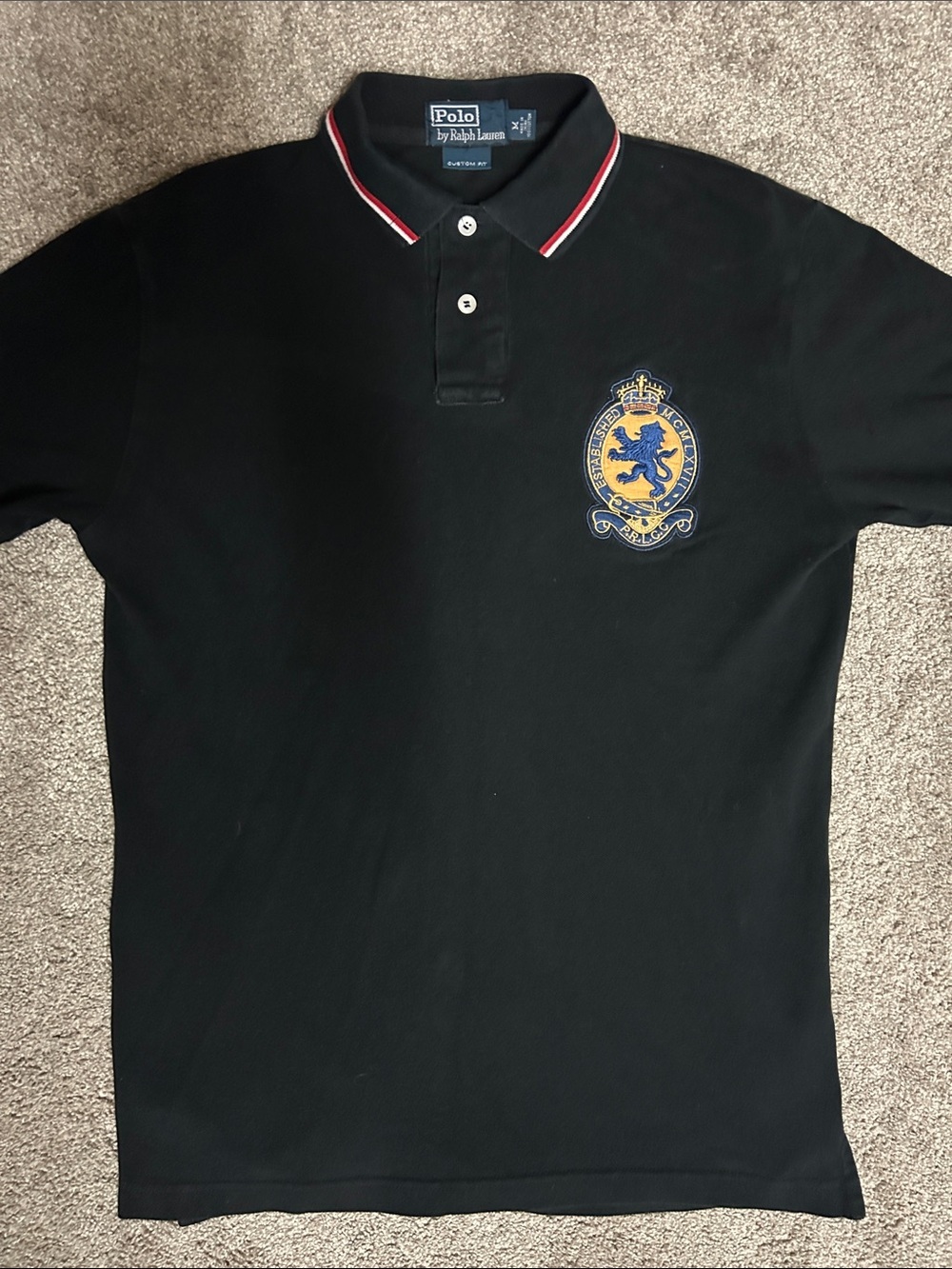 Y2K Ralph Lauren Big Logo Black Polo Shirt